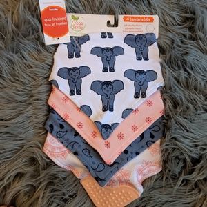 NWT 4 Pack Bibs w/ Teether